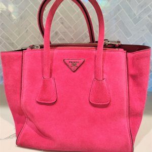 Prada Suede Twin Pocket Tote